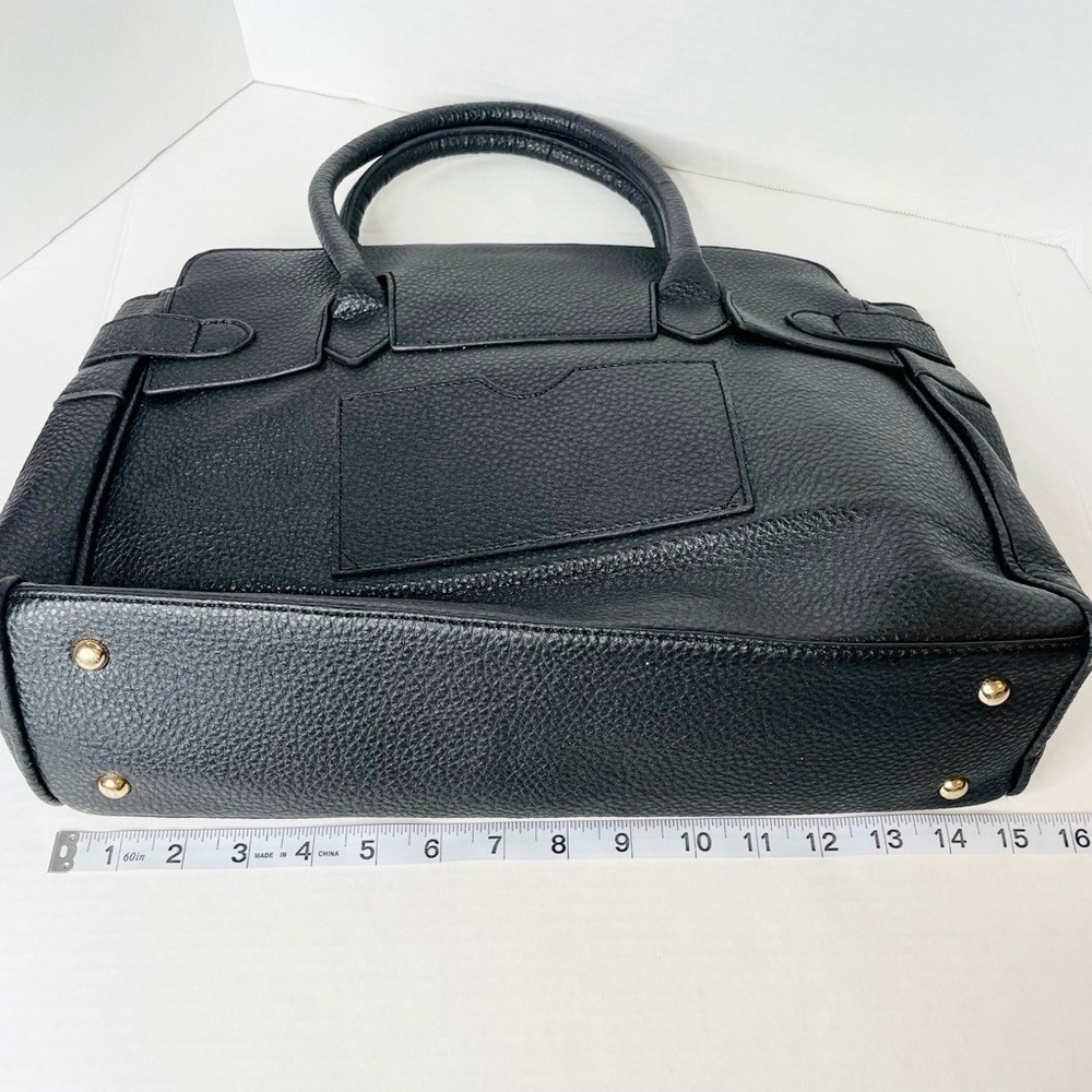 JUSTFAB Legacy Black Faux Leather Handbag Tote - Picture 11 of 12